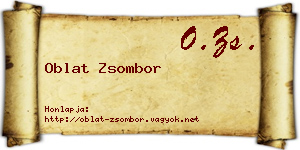 Oblat Zsombor névjegykártya